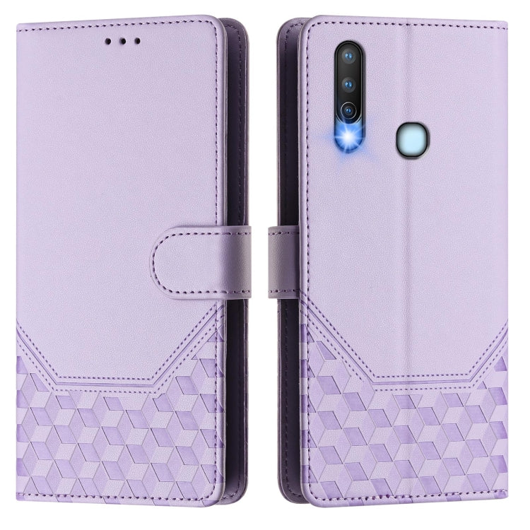 For vivo Y17 / Y15 / Y12 / Y11 Honeycomb Embossing RFID Leather Phone Case