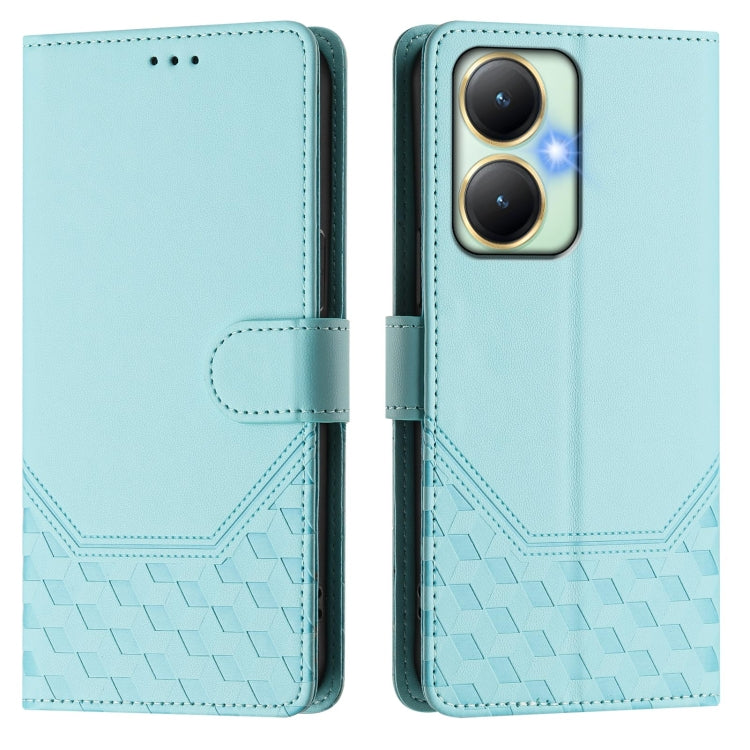 For vivo Y27 4G 2023 Global Honeycomb Embossing RFID Leather Phone Case