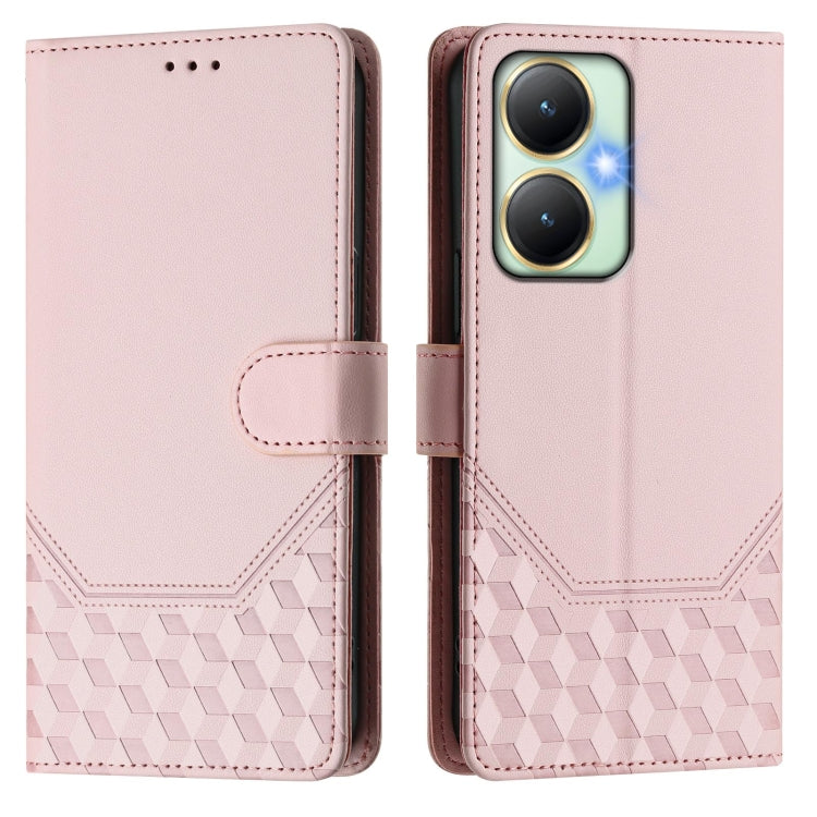 For vivo Y27 4G 2023 Global Honeycomb Embossing RFID Leather Phone Case