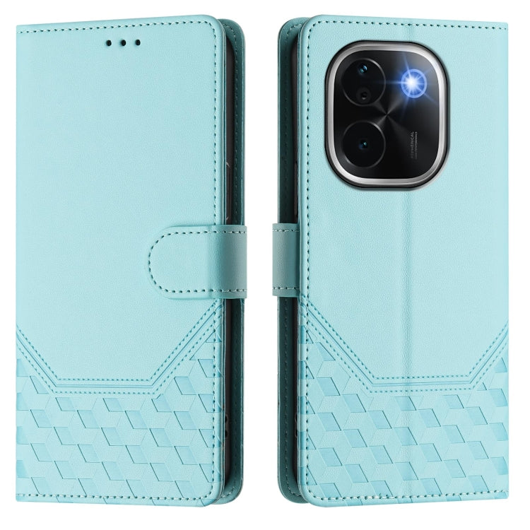 For vivo iQOO Z9s Pro 5G / T3 Pro 5G India Honeycomb Embossing RFID Leather Phone Case