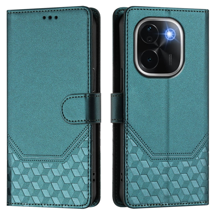 For vivo iQOO Z9s Pro 5G / T3 Pro 5G India Honeycomb Embossing RFID Leather Phone Case