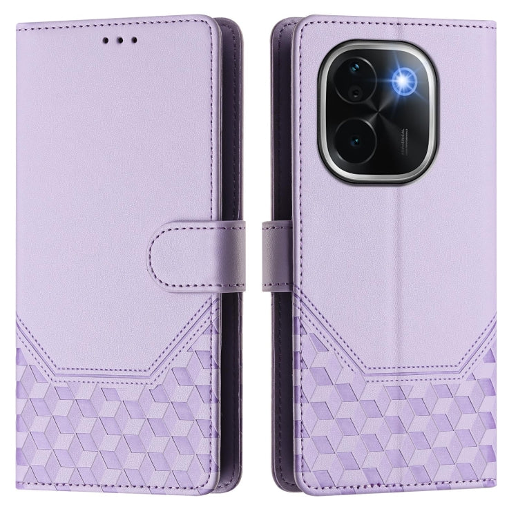 For vivo iQOO Z9s Pro 5G / T3 Pro 5G India Honeycomb Embossing RFID Leather Phone Case