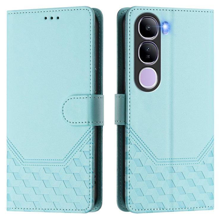 For vivo V40 Lite 5G IDN Honeycomb Embossing RFID Leather Phone Case