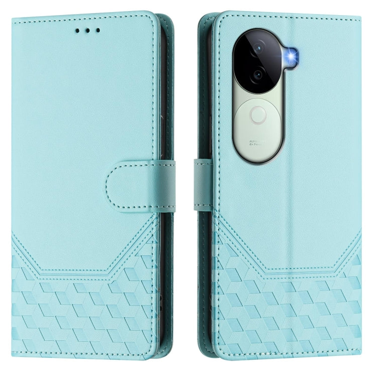 For vivo iQOO Z9s 5G / V40e 5G India Honeycomb Embossing RFID Leather Phone Case