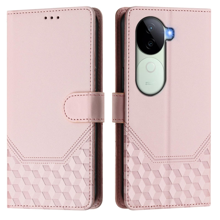 For vivo iQOO Z9s 5G / V40e 5G India Honeycomb Embossing RFID Leather Phone Case