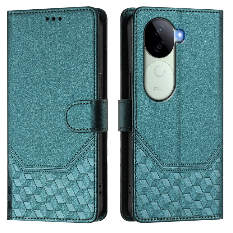 For vivo iQOO Z9s 5G / V40e 5G India Honeycomb Embossing RFID Leather Phone Case