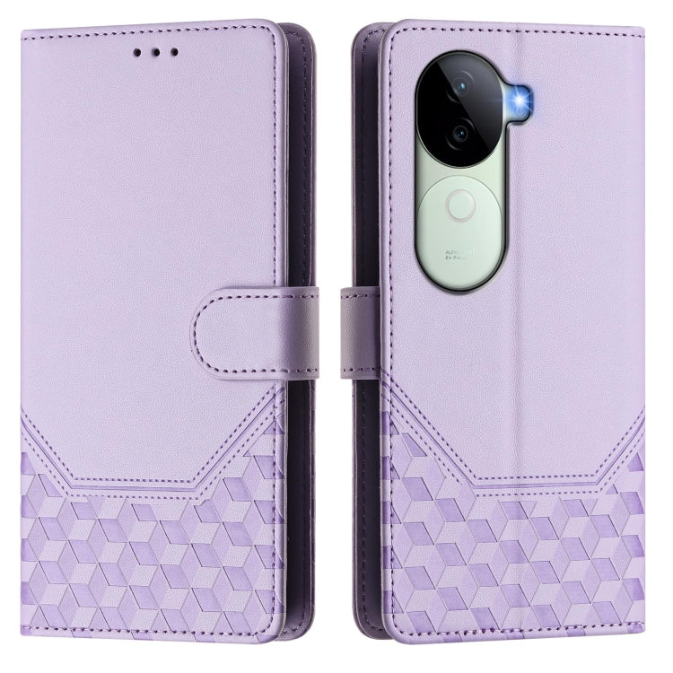 For vivo iQOO Z9s 5G / V40e 5G India Honeycomb Embossing RFID Leather Phone Case