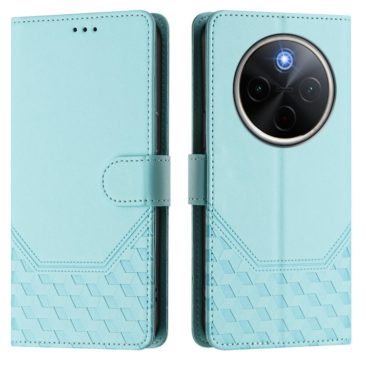 For vivo Y300 Pro Honeycomb Embossing RFID Leather Phone Case