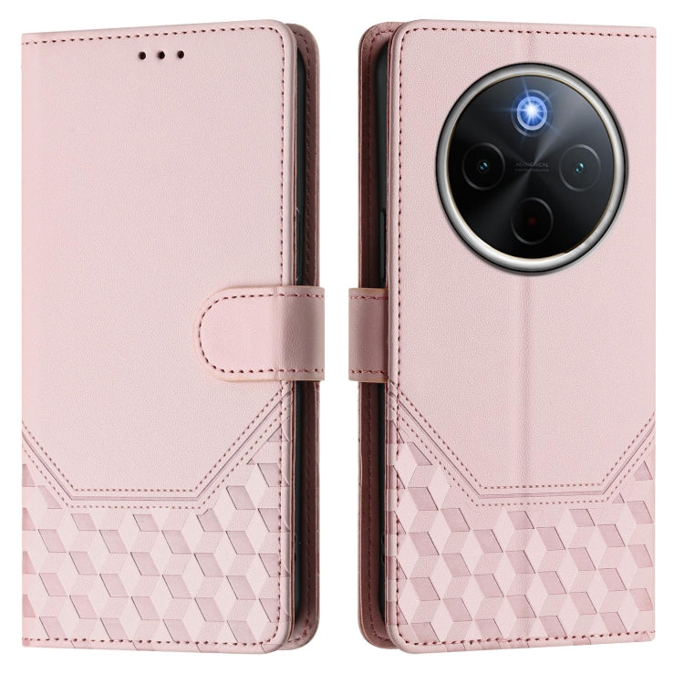 For vivo Y300 Pro Honeycomb Embossing RFID Leather Phone Case
