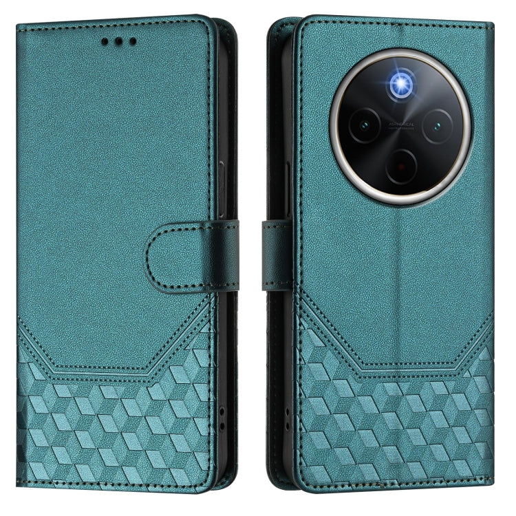 For vivo Y300 Pro Honeycomb Embossing RFID Leather Phone Case