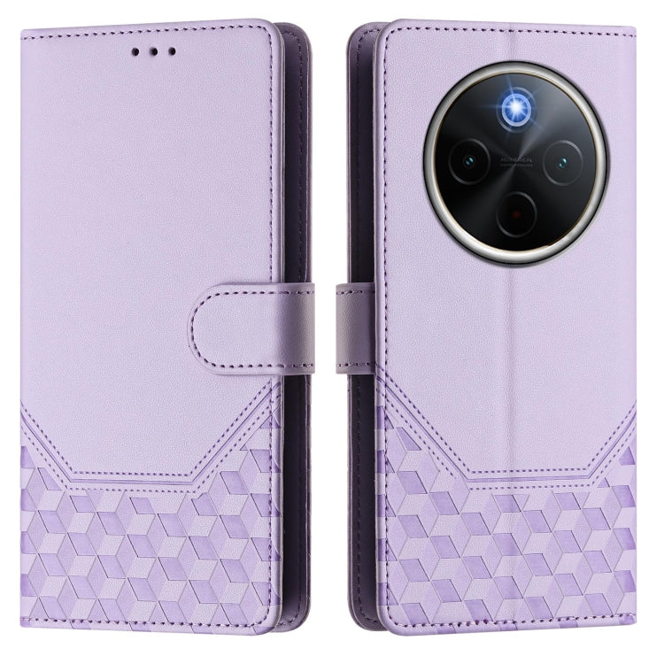 For vivo Y300 Pro Honeycomb Embossing RFID Leather Phone Case
