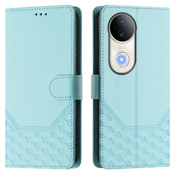 For vivo S20 5G Honeycomb Embossing RFID Leather Phone Case