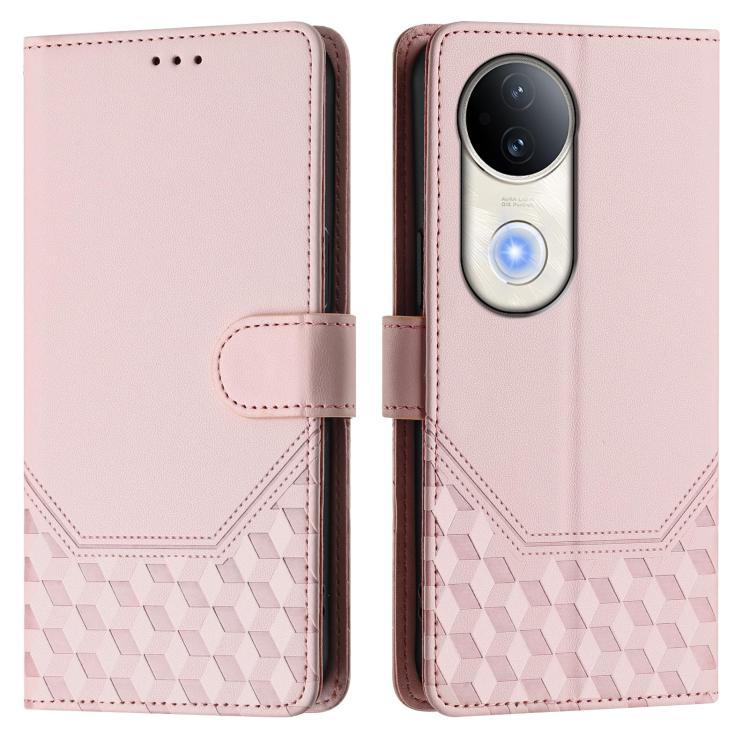 For vivo S20 5G Honeycomb Embossing RFID Leather Phone Case