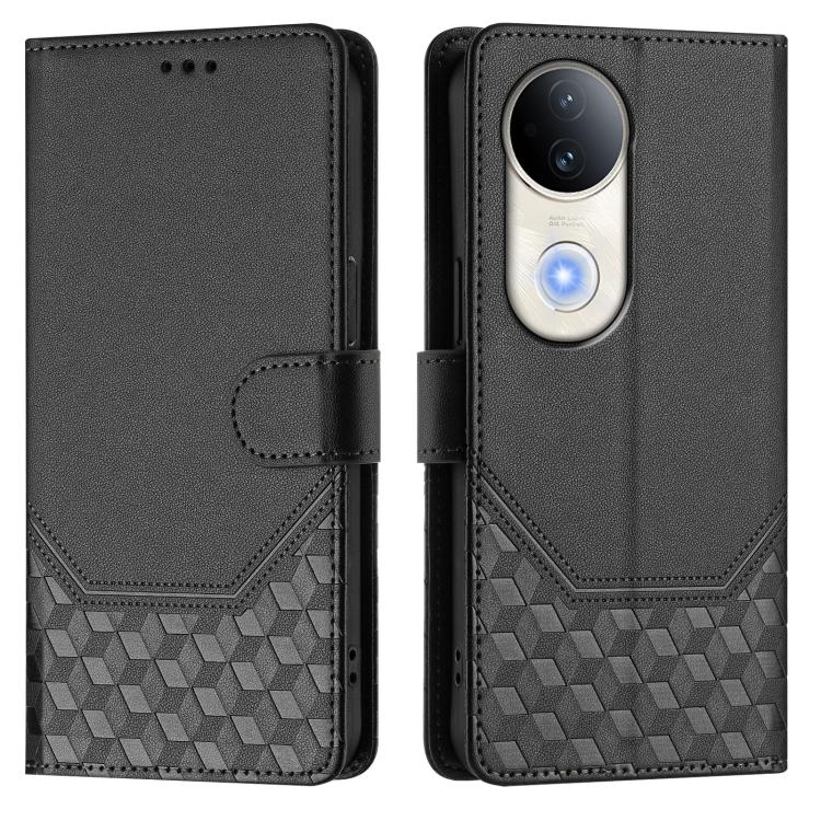 For vivo S20 5G Honeycomb Embossing RFID Leather Phone Case
