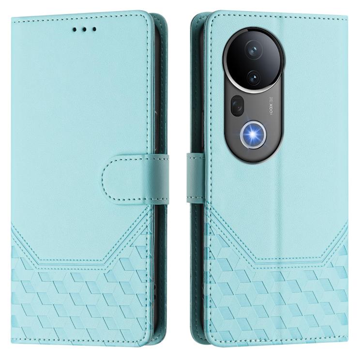 For vivo S20 Pro 5G Honeycomb Embossing RFID Leather Phone Case