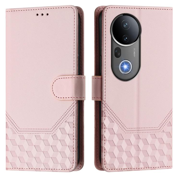 For vivo S20 Pro 5G Honeycomb Embossing RFID Leather Phone Case