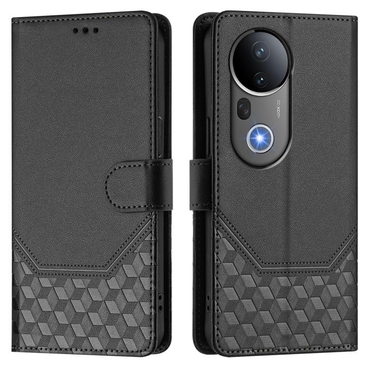 For vivo S20 Pro 5G Honeycomb Embossing RFID Leather Phone Case
