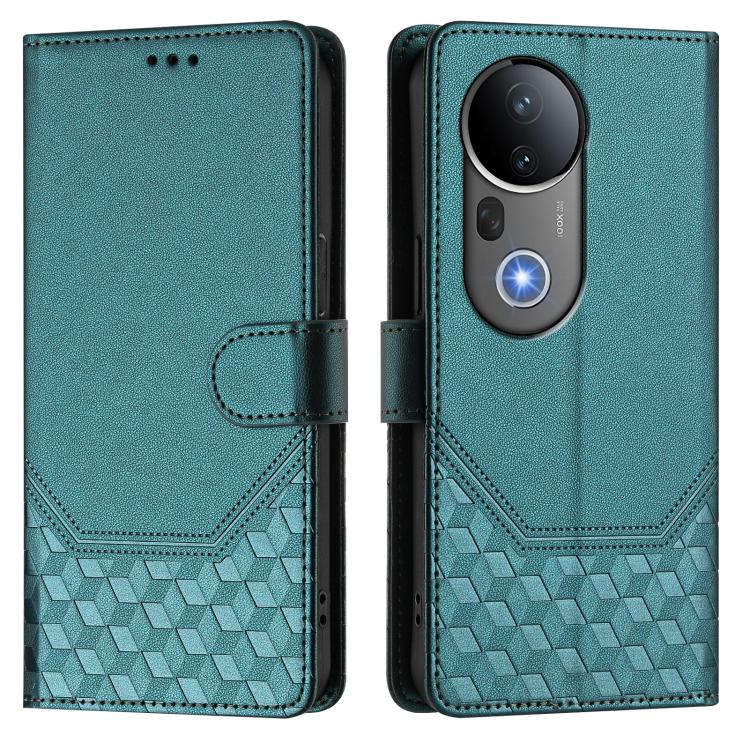 For vivo S20 Pro 5G Honeycomb Embossing RFID Leather Phone Case