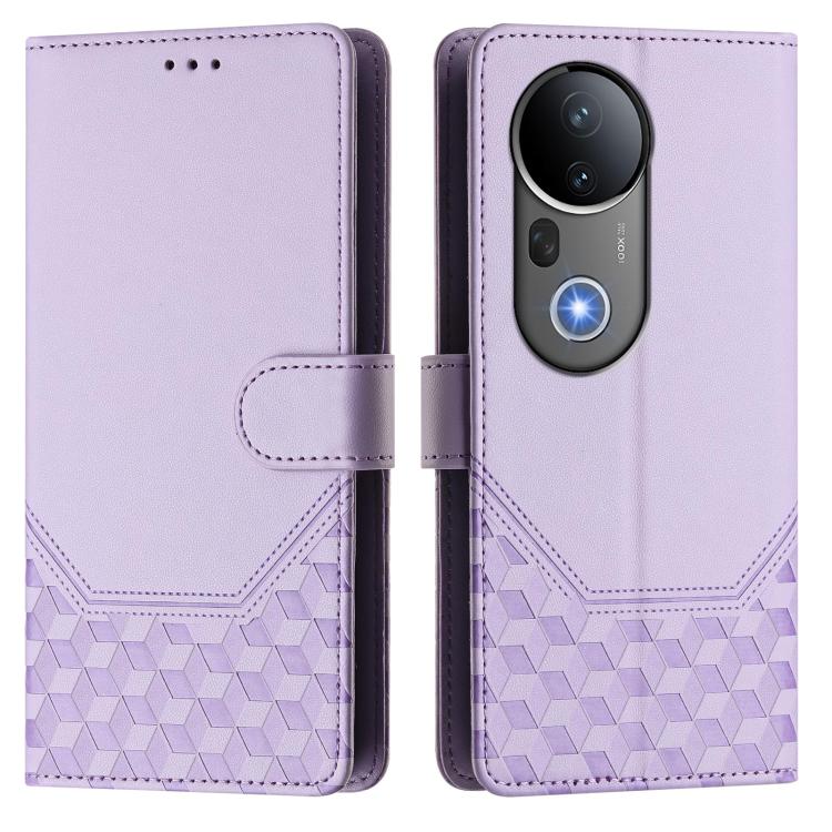 For vivo S20 Pro 5G Honeycomb Embossing RFID Leather Phone Case