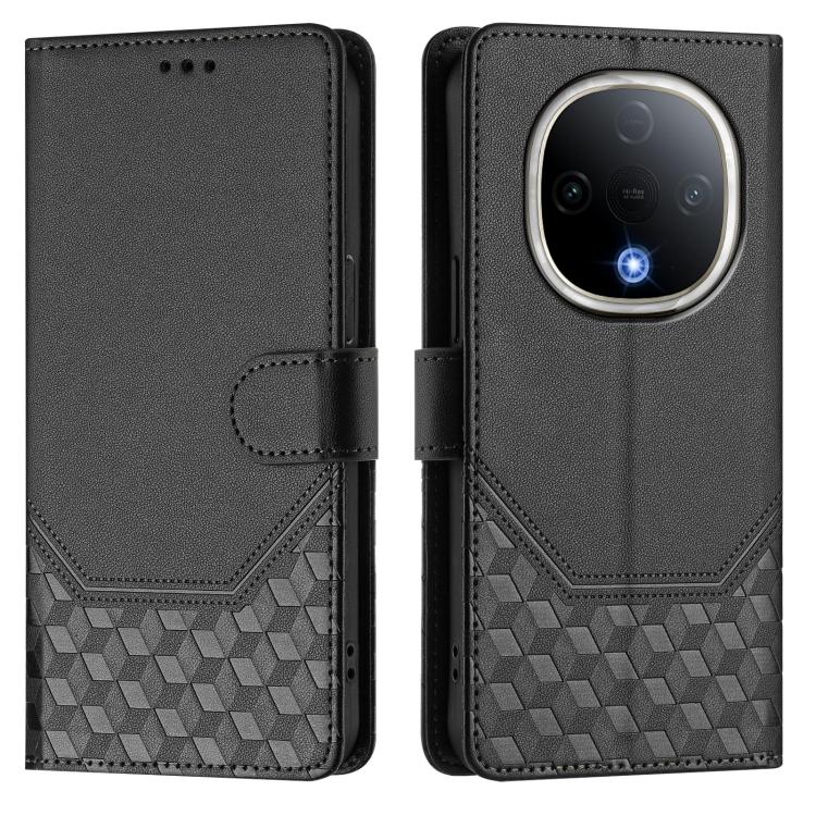 For vivo Y300 5G Honeycomb Embossing RFID Leather Phone Case
