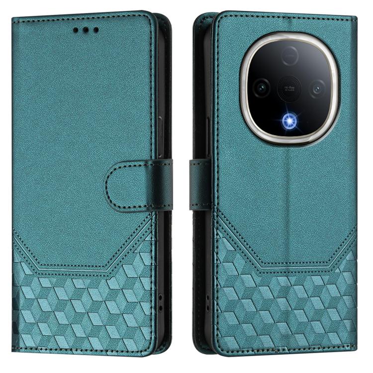 For vivo Y300 5G Honeycomb Embossing RFID Leather Phone Case