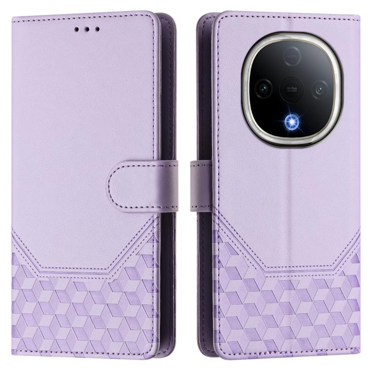For vivo Y300 5G Honeycomb Embossing RFID Leather Phone Case