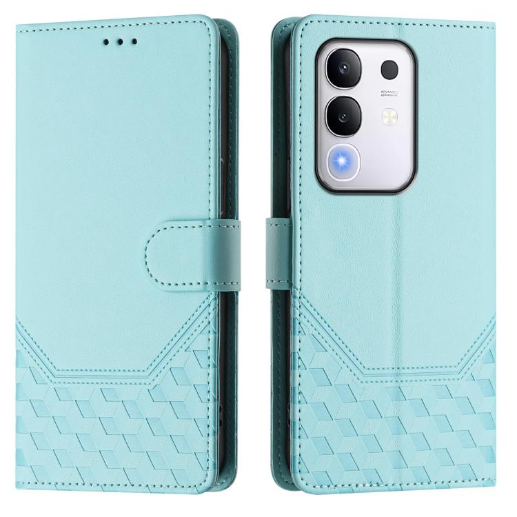 For vivo Y29 4G Global Honeycomb Embossing RFID Leather Phone Case