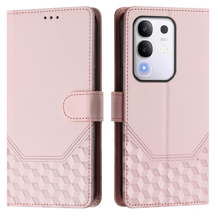 For vivo Y29 4G Global Honeycomb Embossing RFID Leather Phone Case
