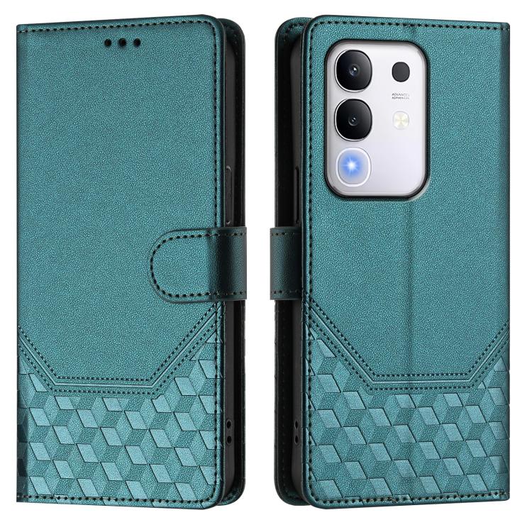 For vivo Y29 4G Global Honeycomb Embossing RFID Leather Phone Case
