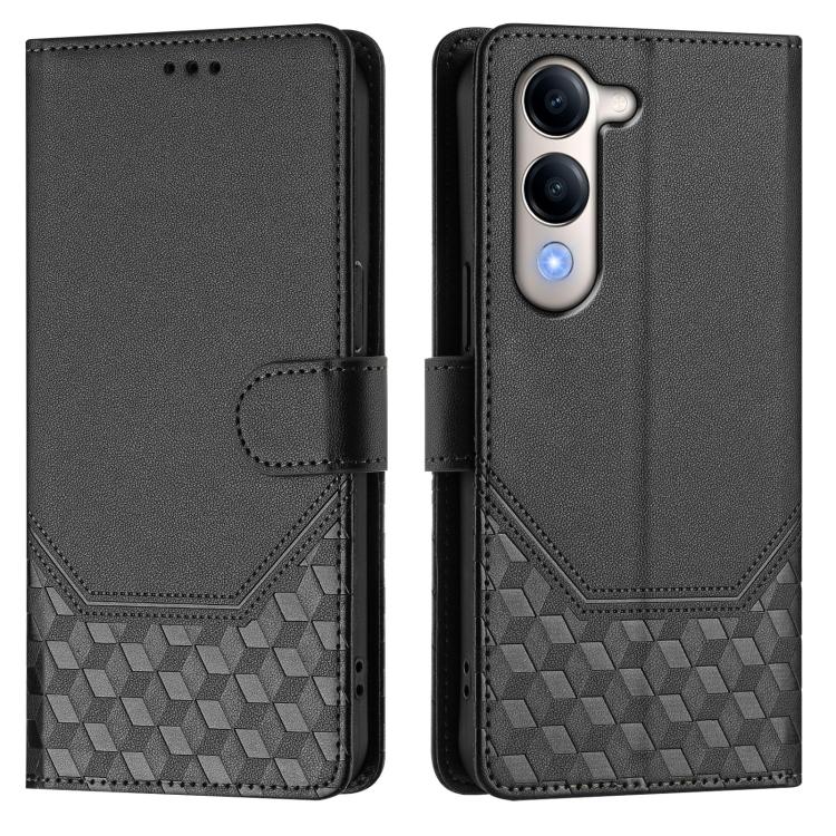 For vivo Y29s 5G / Y04 4G Global Honeycomb Embossing RFID Leather Phone Case