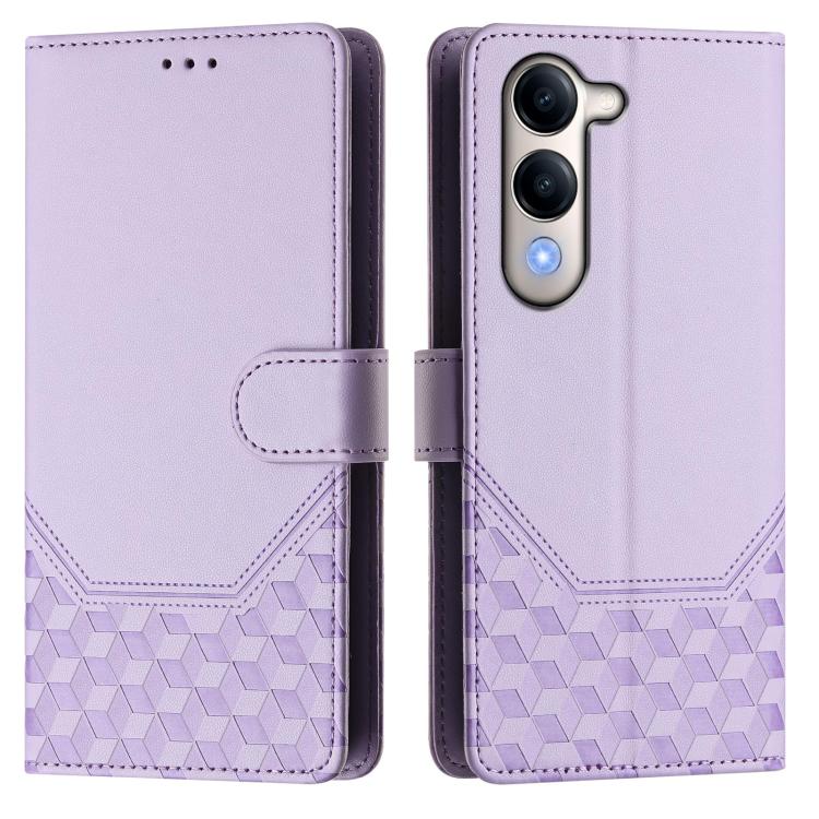 For vivo Y29s 5G / Y04 4G Global Honeycomb Embossing RFID Leather Phone Case
