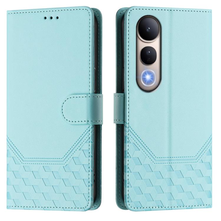 For vivo V50 Lite 5G Honeycomb Embossing RFID Leather Phone Case