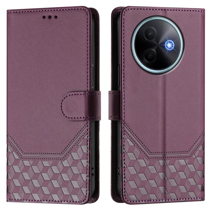 For vivo Y39 5G Global Honeycomb Embossing RFID Leather Phone Case