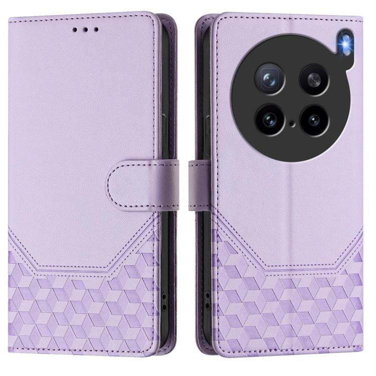 For vivo X200s 5G Honeycomb Embossing RFID Leather Phone Case