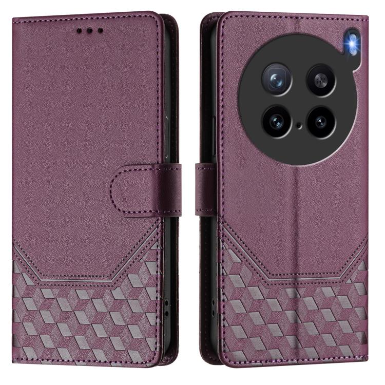 For vivo X200s 5G Honeycomb Embossing RFID Leather Phone Case