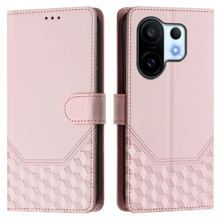For vivo S30 Pro mini Honeycomb Embossing RFID Leather Phone Case