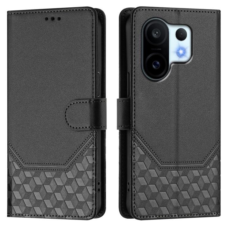 For vivo S30 Pro mini Honeycomb Embossing RFID Leather Phone Case