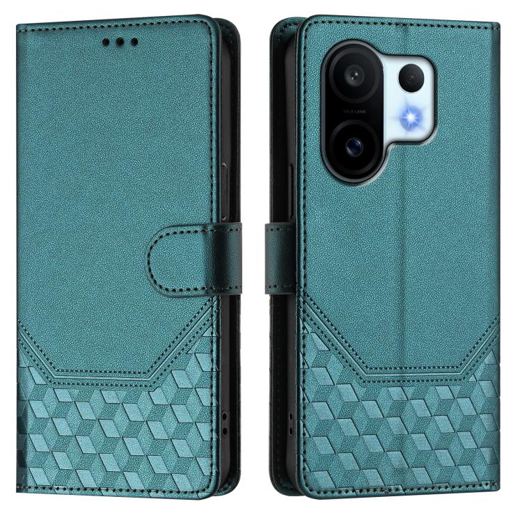 For vivo S30 Pro mini Honeycomb Embossing RFID Leather Phone Case