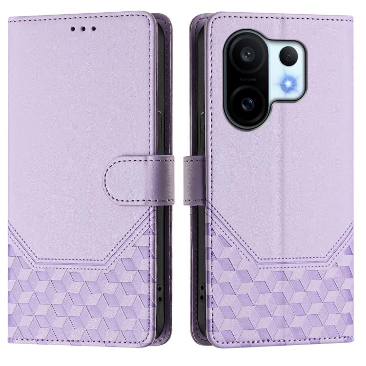 For vivo S30 Pro mini Honeycomb Embossing RFID Leather Phone Case