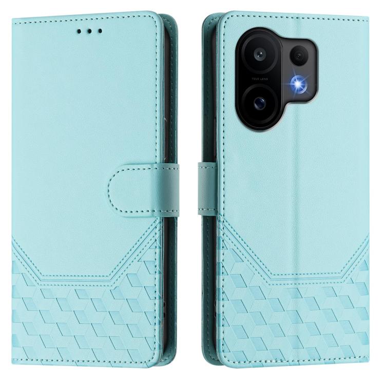 For vivo S30 Honeycomb Embossing RFID Leather Phone Case