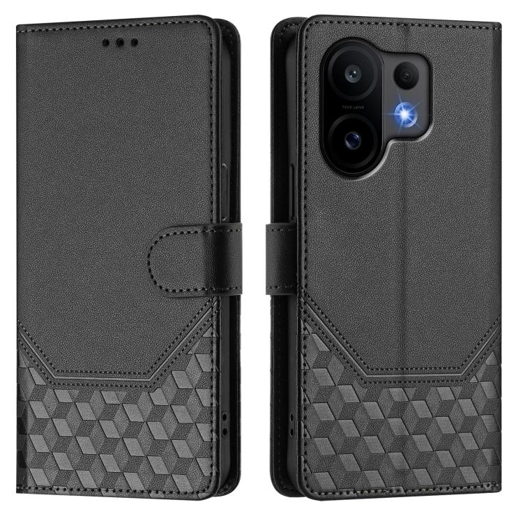 For vivo S30 Honeycomb Embossing RFID Leather Phone Case