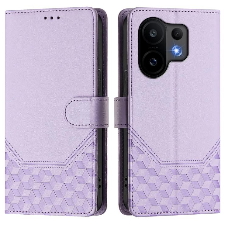 For vivo S30 Honeycomb Embossing RFID Leather Phone Case