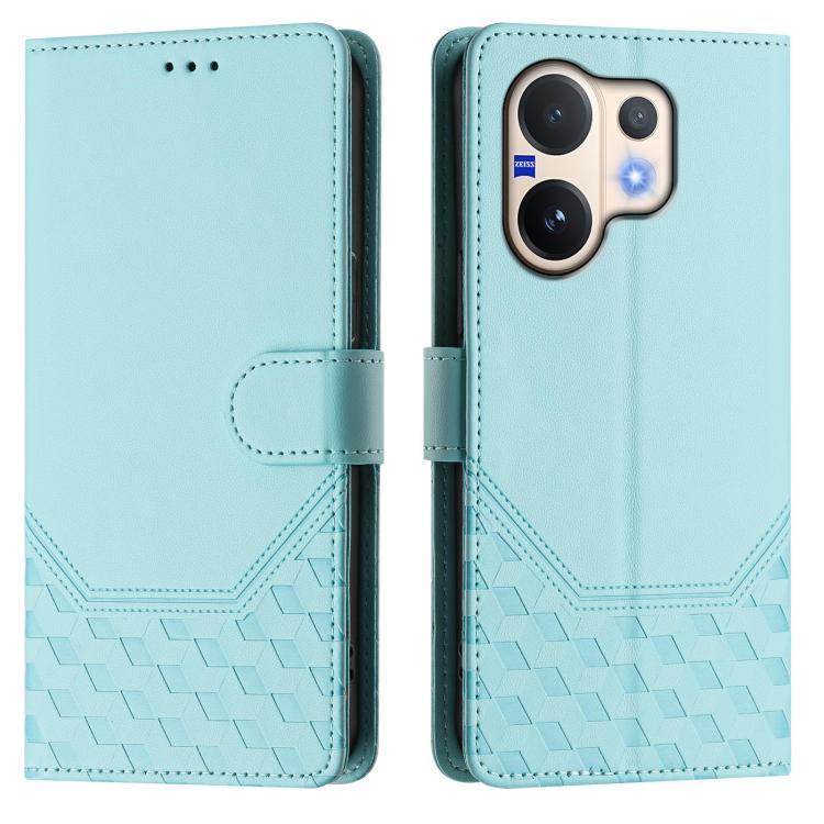 For vivo V60 5G Global Honeycomb Embossing RFID Leather Phone Case