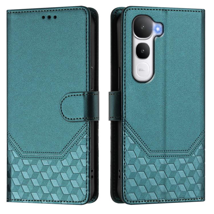 For vivo Y400 5G Global Honeycomb Embossing RFID Leather Phone Case