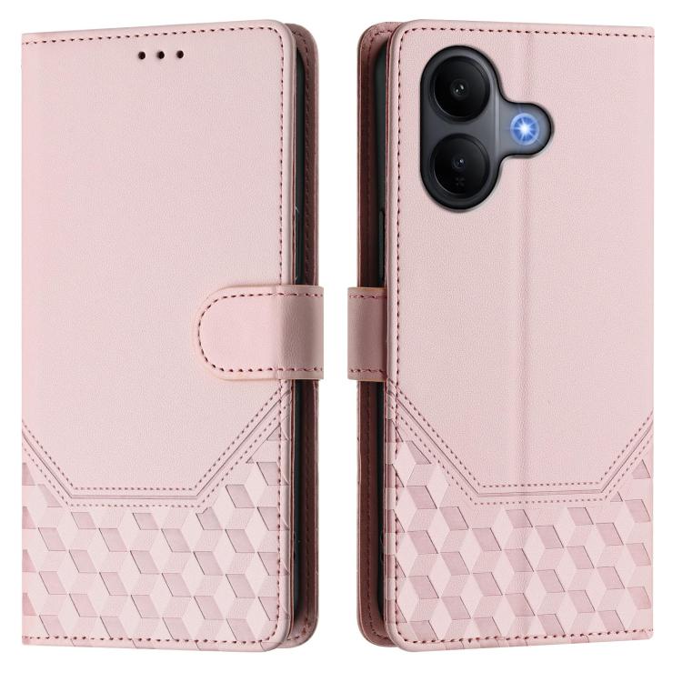 For vivo V60 Lite 5G Global Honeycomb Embossing RFID Leather Phone Case