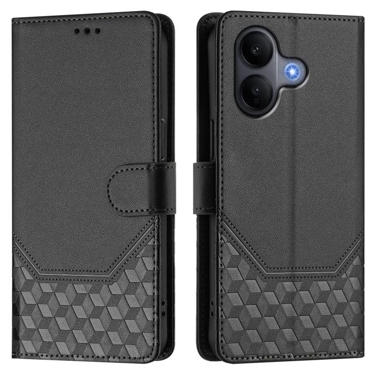 For vivo V60 Lite 5G Global Honeycomb Embossing RFID Leather Phone Case