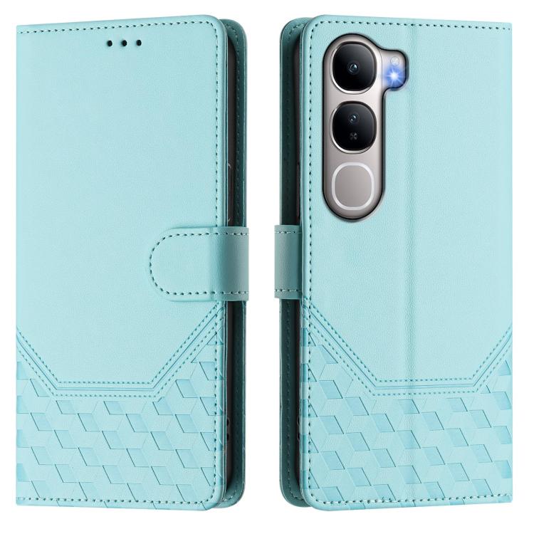 For vivo Y31 5G Global Honeycomb Embossing RFID Leather Phone Case
