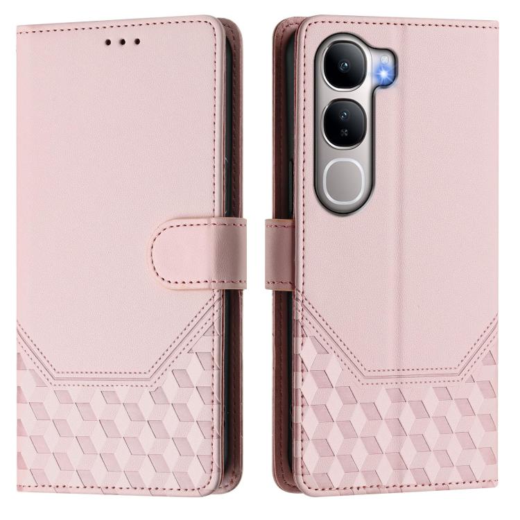 For vivo Y31 5G Global Honeycomb Embossing RFID Leather Phone Case