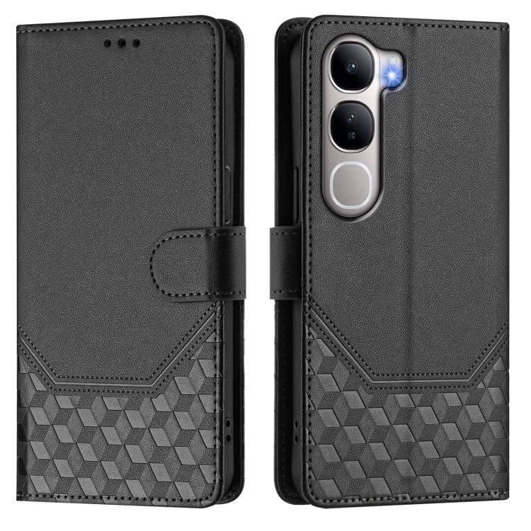 For vivo Y31 5G Global Honeycomb Embossing RFID Leather Phone Case
