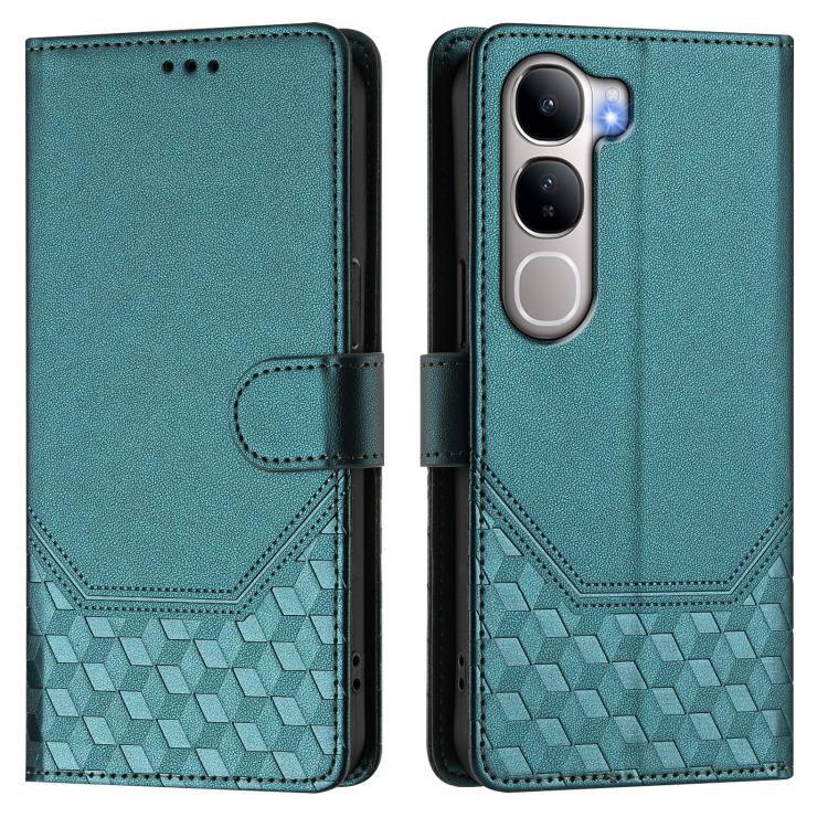 For vivo Y31 5G Global Honeycomb Embossing RFID Leather Phone Case